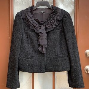 Ann Taylor Black Boucle Tweed Blazer/Jacket, 12